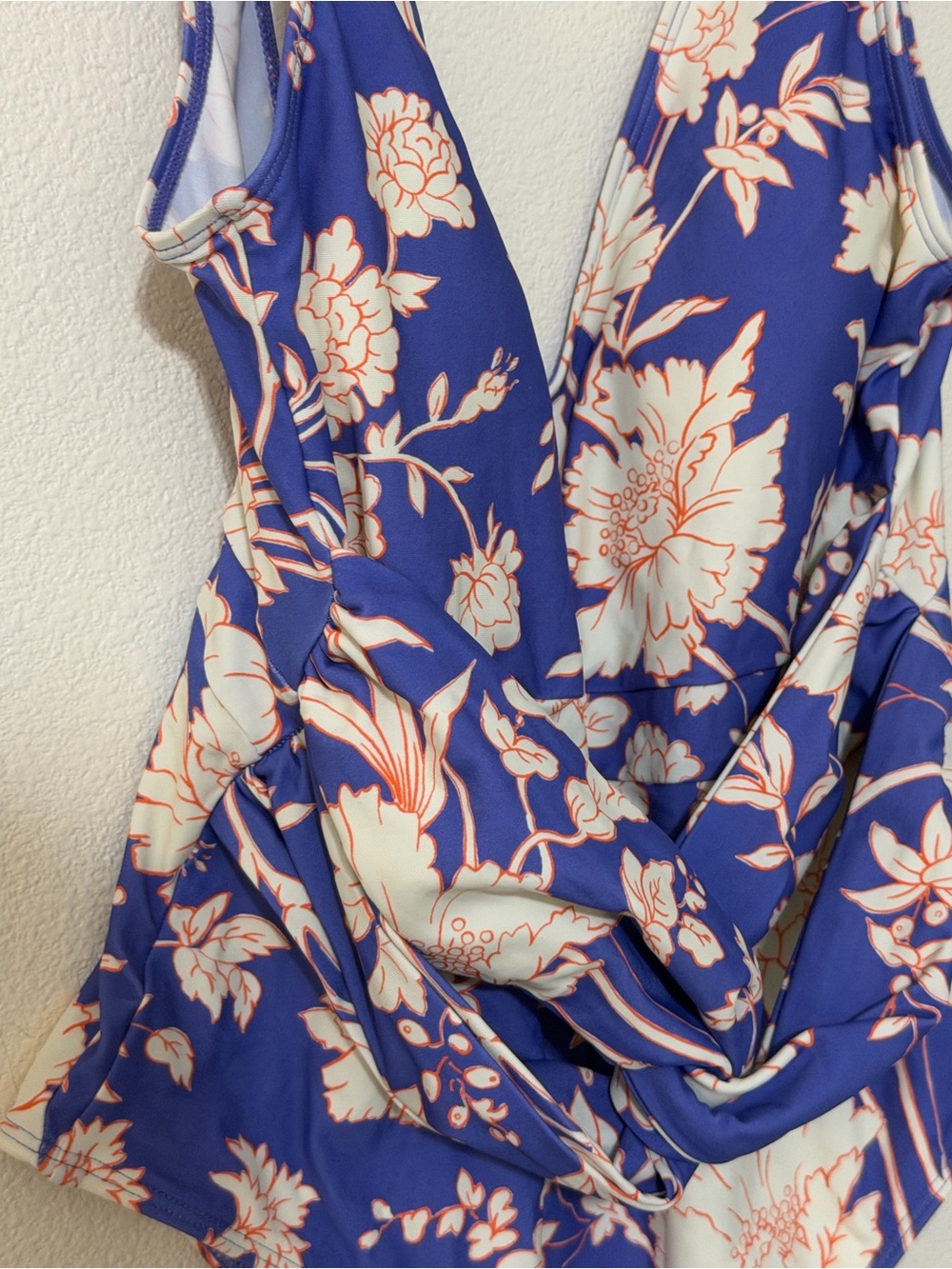 Summersalt Blue Floral Deep V One-Piece Swimsuit - Picture 3 of 8